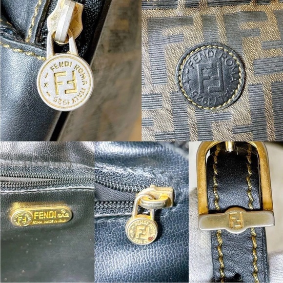 Fendi Black and Brown Logo Shoulder Bag - Picture 5 of 9